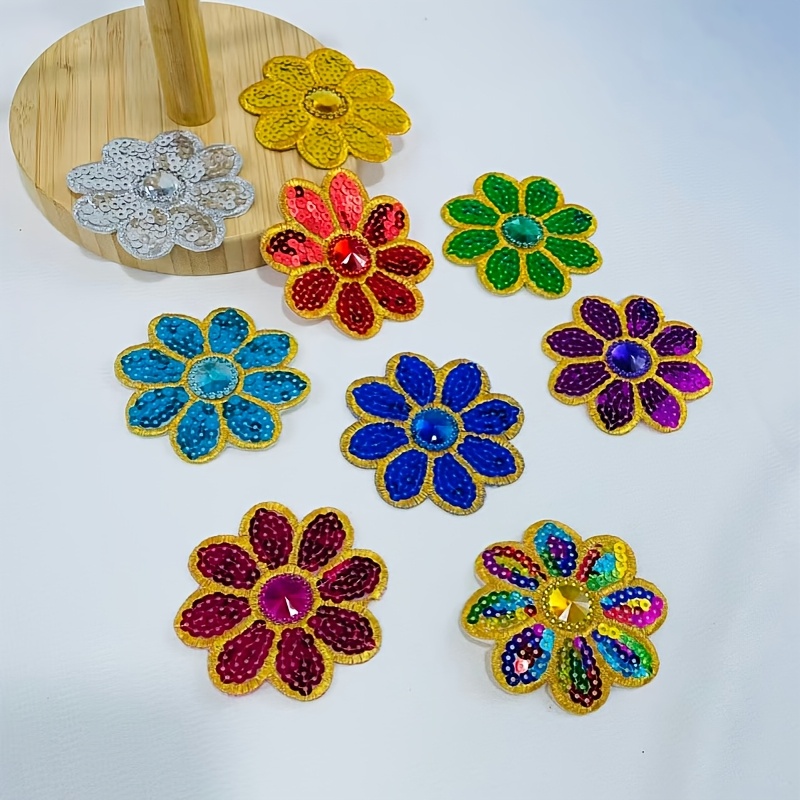 Applique Patch Flower - 10 Peças de Apliques Florais com
