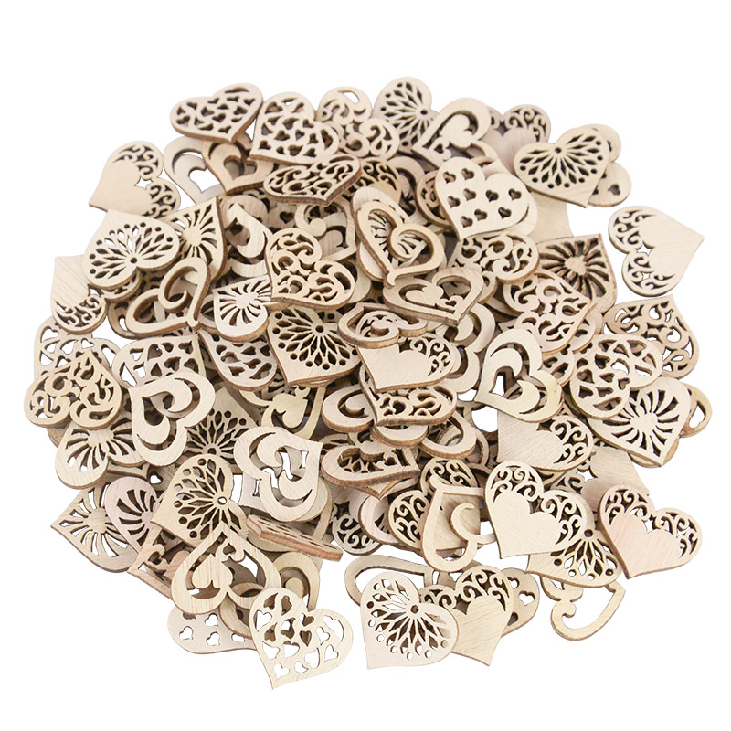 Craft Embellishments - 50/100 pçs oco coração padrão pequena