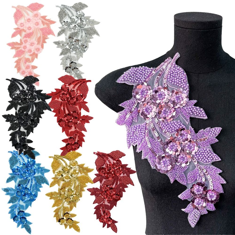 Applique Patch Flower - Apliques de Flores em Lantejoulas 3D
