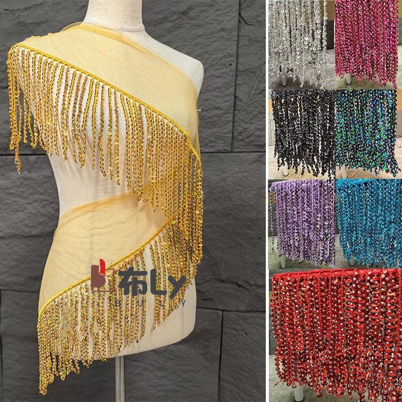 Franja de Lantejoulas com Cont - Beaded Trim Fringe avaliação e preço